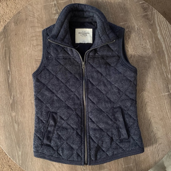 Abercrombie & Fitch Jackets & Coats Quilted Navy Blue Womens Vest